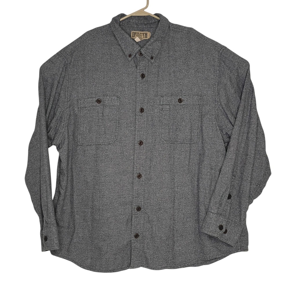 Duluth Trading Kennesaw Shirt Mens 2XL Blue Relaxed Fit Long Sleeve Soft Flannel - Picture 2 of 6